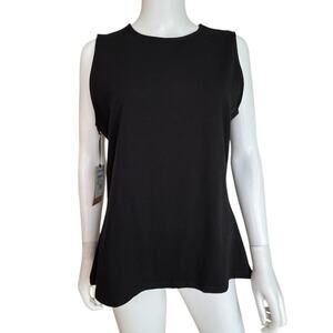 NEW HALOGEN NORDSTROM Black Sleeveless Pullover Blouse Top Size L